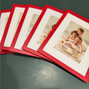 Vibrant Red and White Picture Frame Accents